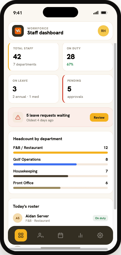 HR & Staff mobile app