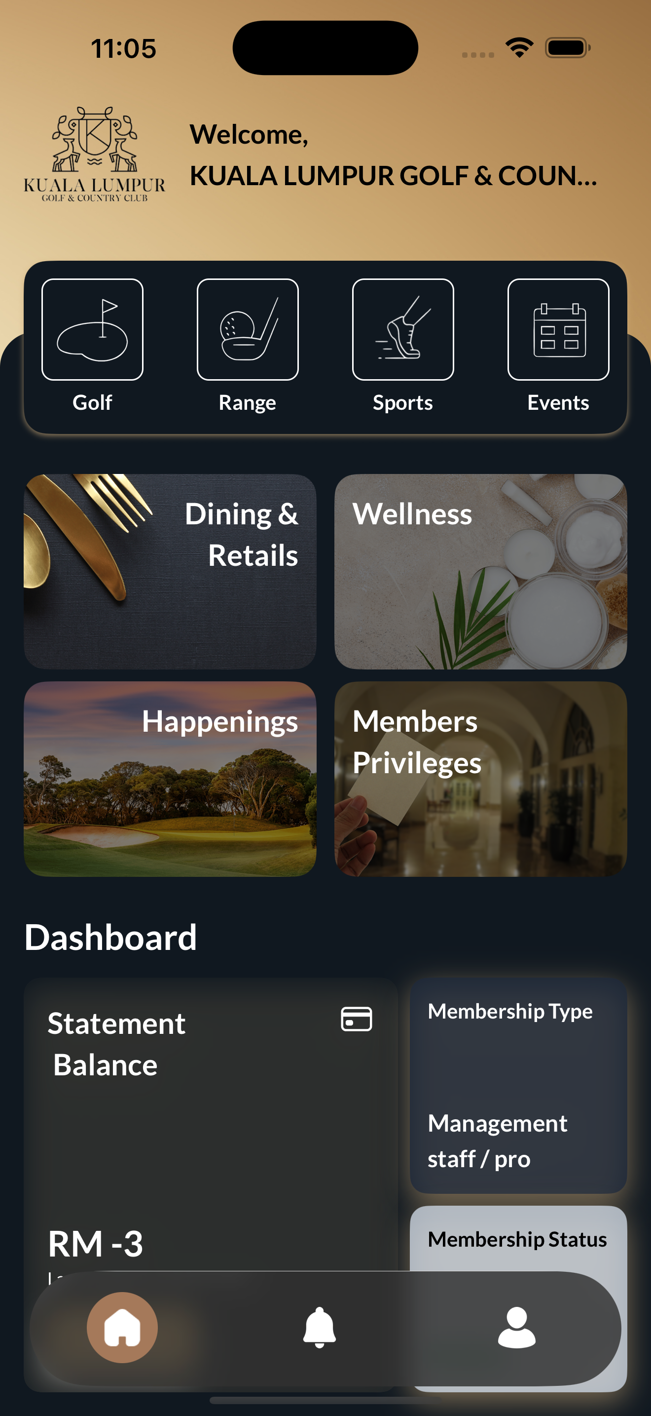 KLGCC — Home screen