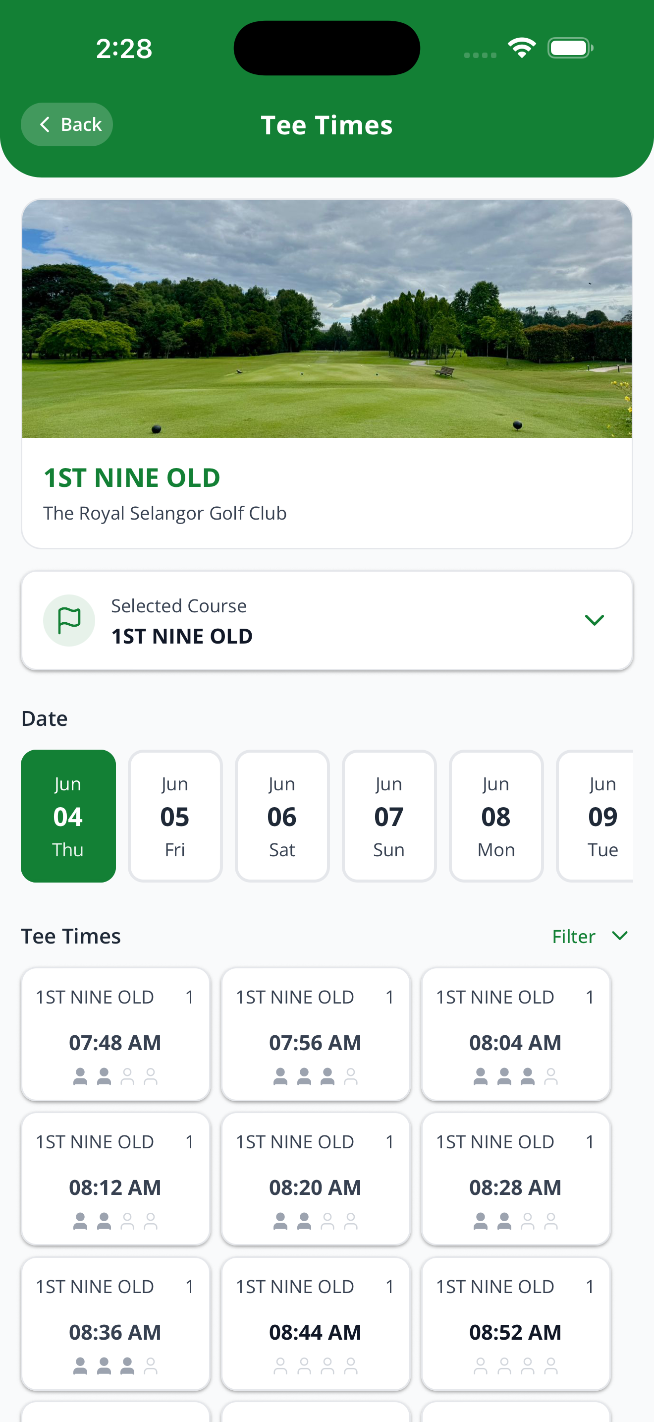 Royal Selangor Golf Club bespoke app